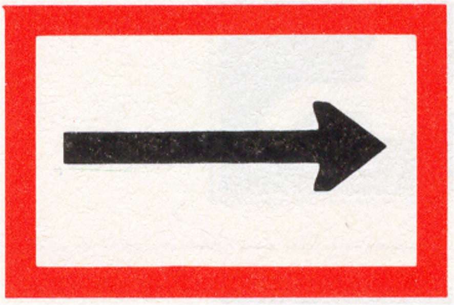Verkeersteken B.1a: Verplichting te varen in richting pijl (rechts)