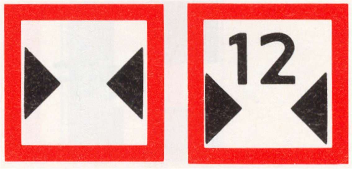 Verkeersteken C.3: Beperkte breedte vaarwater (met getal)