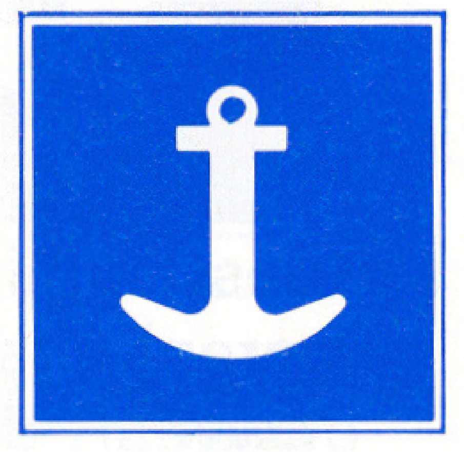 Verkeersteken E.6: Toestemming te ankeren