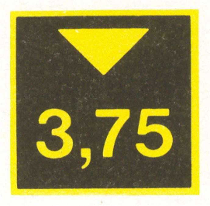 Verkeersteken G.5-e: Hoogtepeilaanduiding variant e
